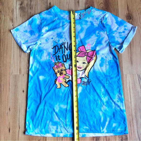 NEW JOJO SIWA Tie Dye Tee Shirt DANCE IT OUT Jojo & BowBow Large Blue Girl’s - Picture 7 of 16